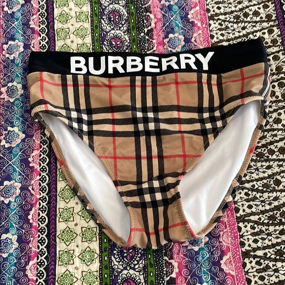 Burberry Tan Plaid Swim Briefs - Picture 1 of 4